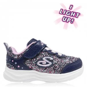 Image of Skechers Light Up Trainers Infant Girls - Navy/Lavender