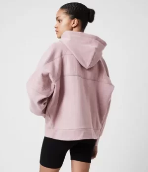 Image of AllSaints Womens Talon Hoodie, Morning Mauve, Size: XS