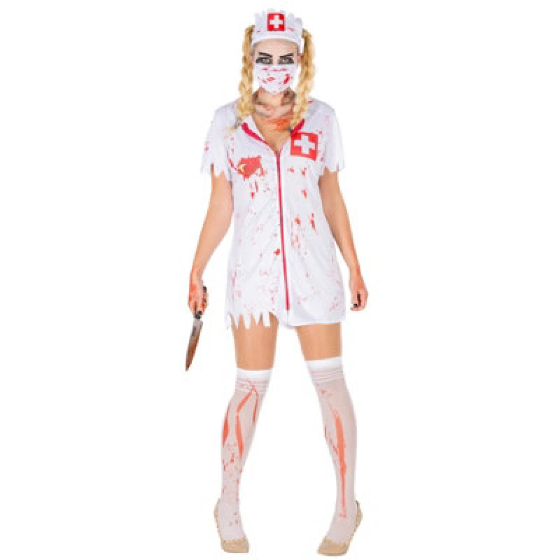 Image of Tectake Womens Zombie Nurse Costume 300063 - White M