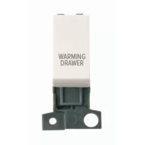 Image of Click Scolmore MiniGrid 13A Double-Pole Warming Drawer Switch Polar White - MD018PW-WDR