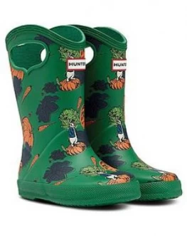 Image of Hunter Peter Rabbit Classic Pull On Wellington Boot - Green