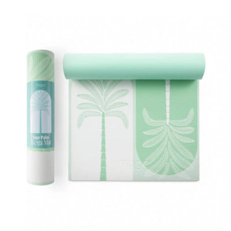 Image of Myga Sage Palm Patterned Yoga Mat For Comfortable Workouts