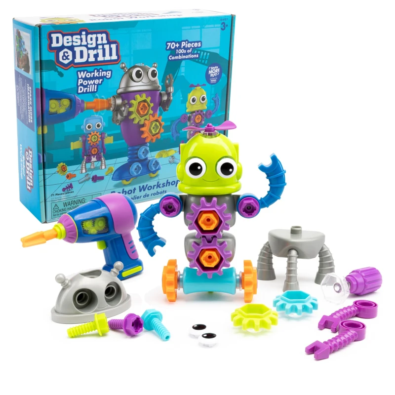 Image of Learning Resources Design & Drill Robot Workshop Robot Toys for Kids Kids Building STEM Toy Take Apart Toy with Working Kids Drill Toy Gifts for A