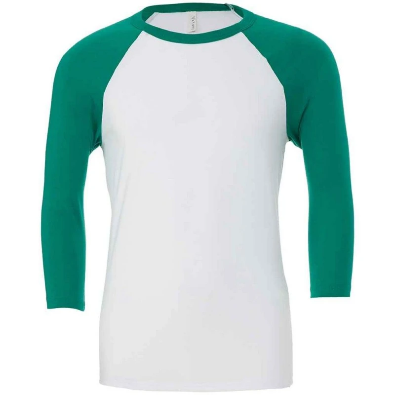 Image of Canvas Mens 3 4 Sleeve Baseball T-Shirt in White Size: XS White Male XS