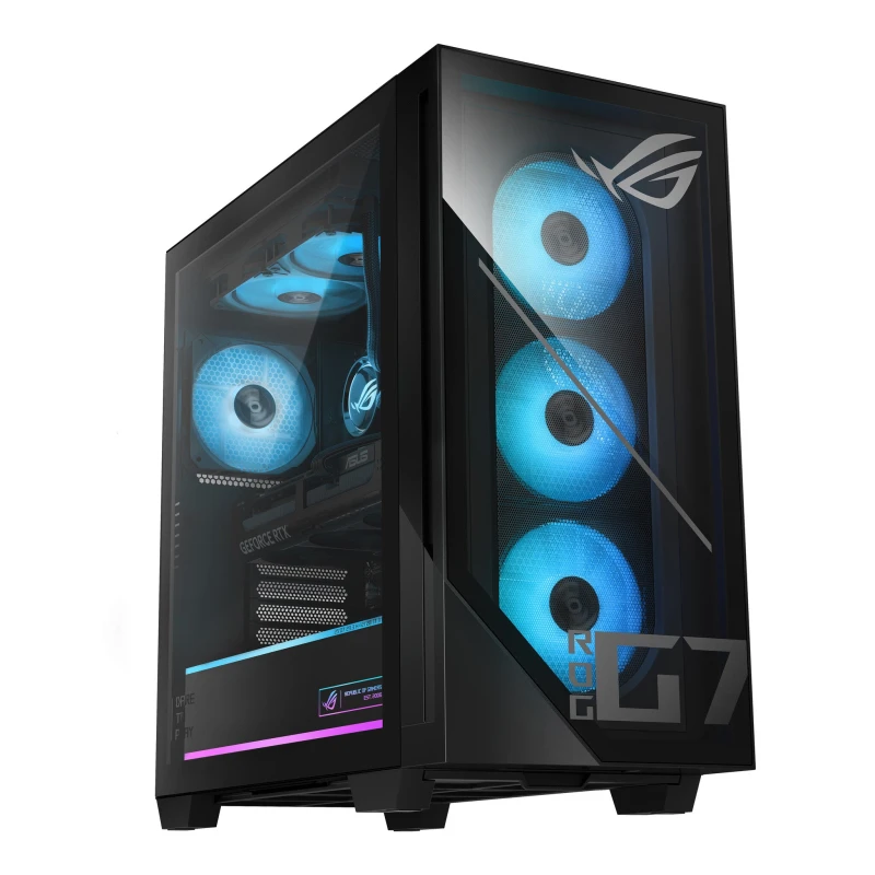 Image of Asus ASUS ROG G700 GM700TZ-R8700F040W AMD Ryzen 7 8700F 32GB DDR5-SDRAM 1TB SSD NVIDIA GeForce RTX 5070 Windows 11 Home Tower PC Black GM700R8700F0