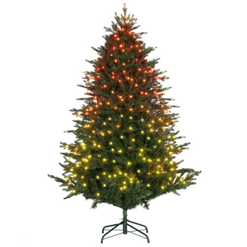 Image of HOMCOM 6ft Prelit Artificial Christmas Tree W/ Lights For Party Decoration, Green 830-860V70GN