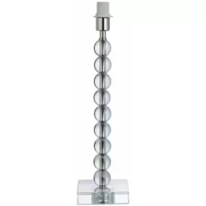 Image of Crystal Glass Table Lamp Base - Polished Nickel Metalwork - Bedside Desk Light
