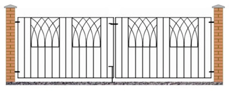 Image of Burbage Iron Craft Abbi Metal Scroll Driveway Gate 2413mm Gap X 812mm High Abzp10