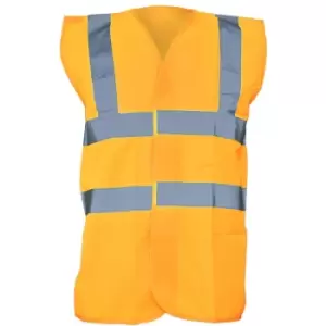 Image of Yoko Unisex Premium Hi-Vis Waistcoat Vest / Jacket (3XL) (Hi Vis Orange) - Hi Vis Orange