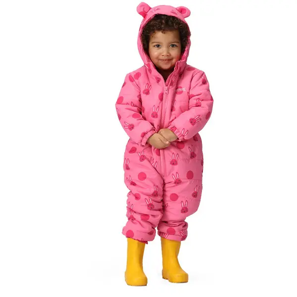 Image of Regatta Girls Penrose Water Repellent Insulated Snow Suit 36-48 Months (98-104cm) Pretty Pink RKN130G-BRI-36