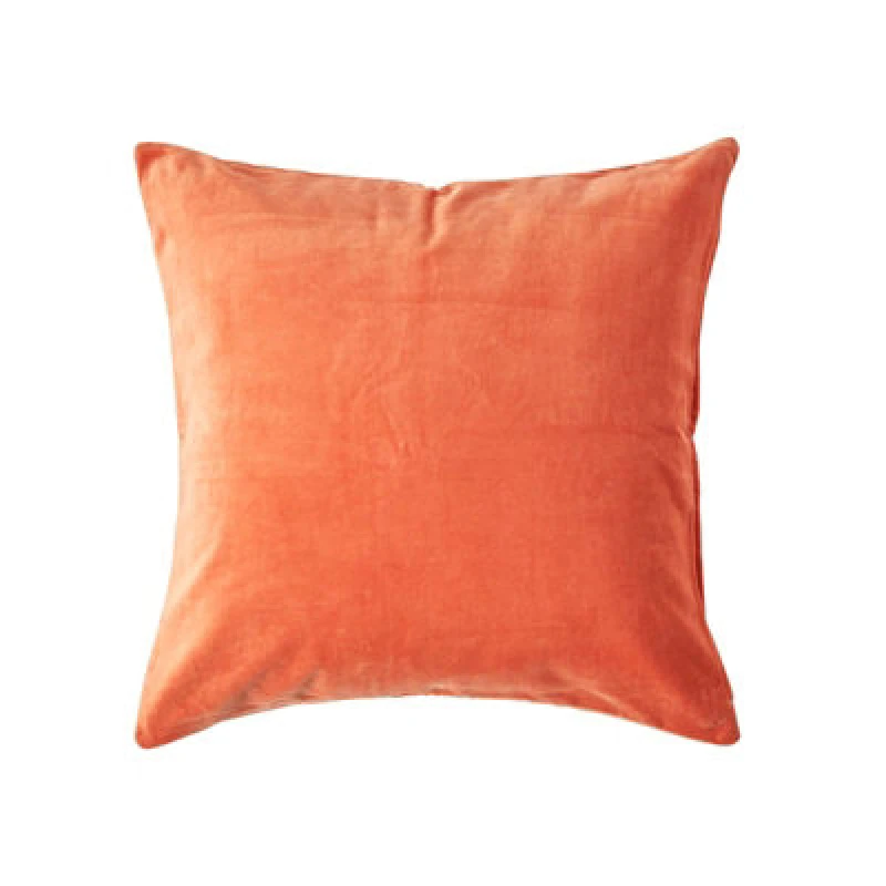 Image of Homescapes Burnt Orange Velvet Cushion Cover, 40 X 40 Cm