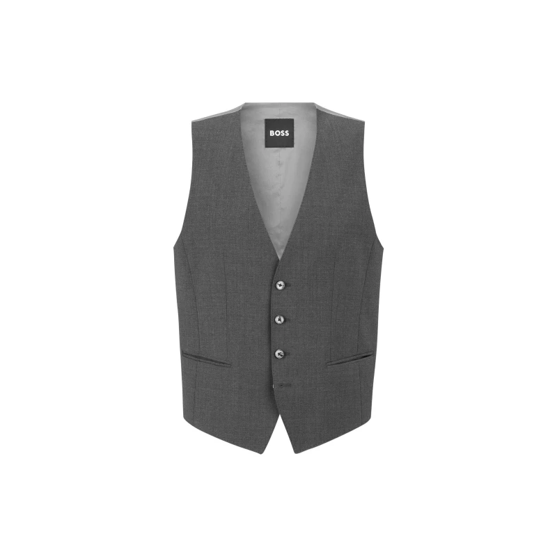 Image of Boss Mens HBB Jasper Slim-fit Waistcoat Grey 028 male 34 (44)
