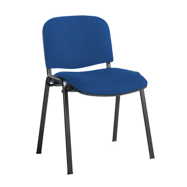 Image of Taurus Stackable Waiting Room Chair with No Arms - Black Frame - Scuba Blue
