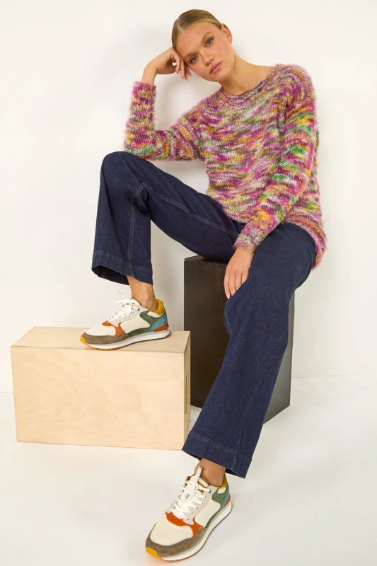 Image of Roman Fluffy Knit Jumper Wine