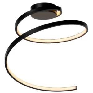 Image of Lucide MAXENCE - Flush Ceiling Light - Ø46cm - LED Dim. - 1x24W 3000K - 3 StepDim - Black