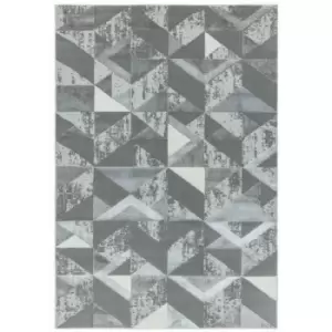 Image of Asiatic Orion Flag OR09 Rug - Silver - 200x290cm, Geometric - Grey/Silver
