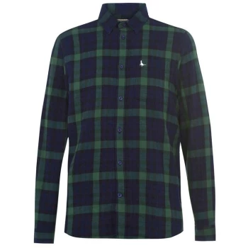 Image of Jack Wills Langworth Flannel Check Shirt - Dark Green