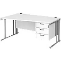 Image of Dams International Wave Desk MCM16WLP3SWH 1,600 x 725 x 800 - 990 mm
