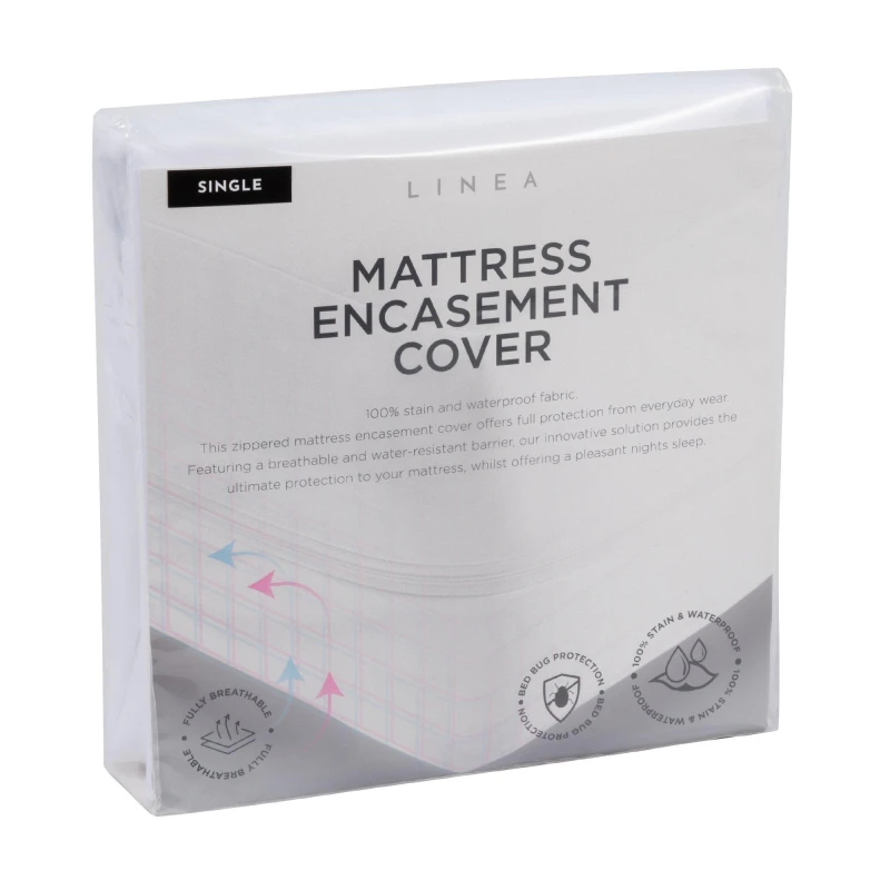 Image of Linea Single Mattress Protector - White White One Size