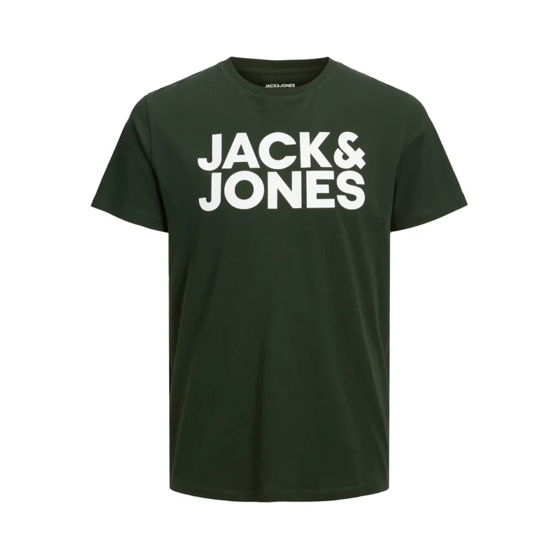 Image of jack & jones Crew Neck T-Shirt with Short Sleeves Green Men S