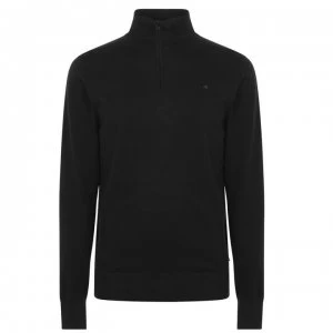 Image of Calvin Klein Quarter Zip Knit Sweater - Black BDS