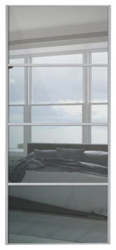 Image of Wickes Sliding Wardrobe Door Silver Framed Four Panel Custom Size 2 901-1200mm Wide
