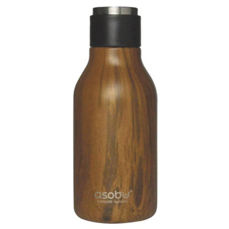 Image of asobu Urban Insulated & Double Walled Stainless Steel Bottle Wood 473ml Brown
