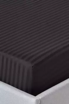 Image of Egyptian Cotton Satin Stripe Fitted Sheet 12" 330 Thread Count