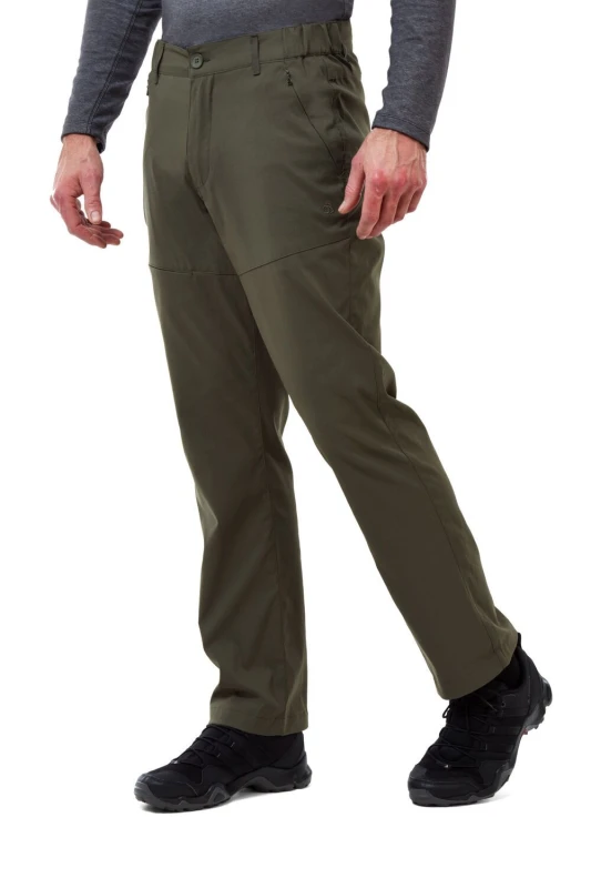 Image of Craghoppers Mens Kiwi Pro Polyamide Walking Trousers 40R - Waist 40' (102cm), Inside Leg 31' Dark Khaki CMJ564-2AT-40R