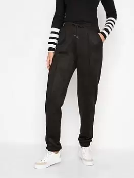 Image of Long Tall Sally Black Suede Jogger, Black, Size 12, Women