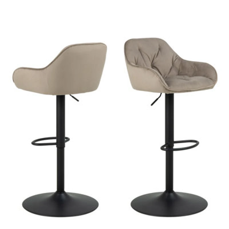 Image of Furniture To Go Brooke Swivel Bar Stool With Height Adjustable Function In Beige.