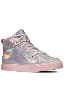 Image of Clarks City Oasis Girls High Top Trainers - Pink