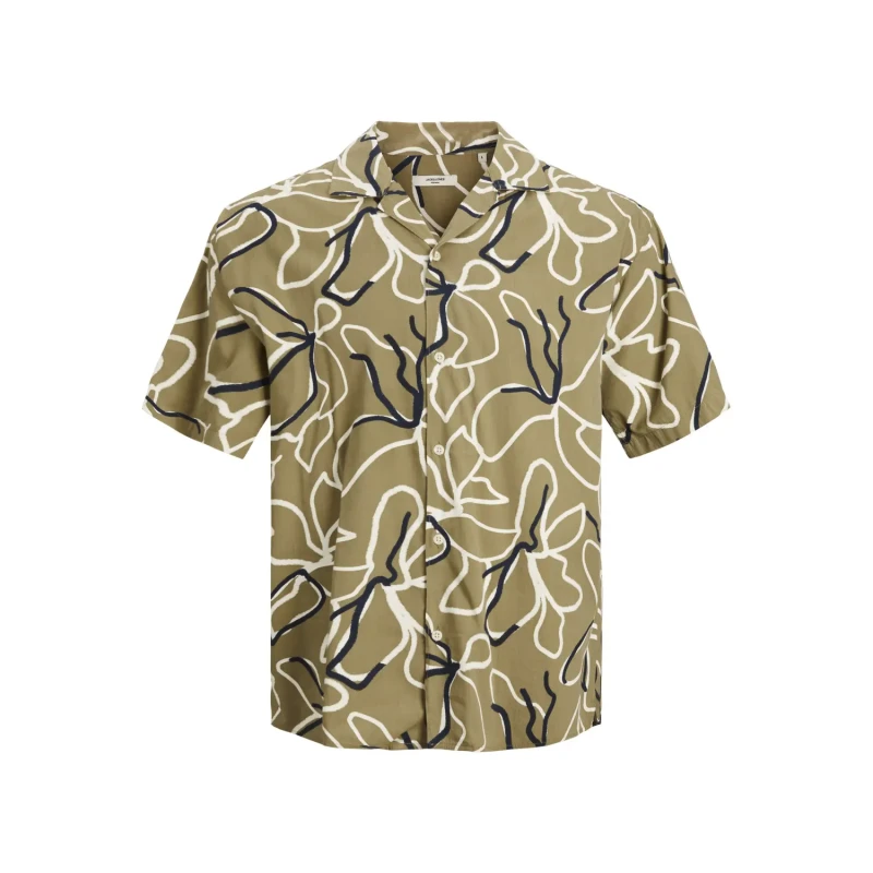 Image of jack & jones Shirt Jack & Jones Bladrew Print Resort Vert Male 2XL