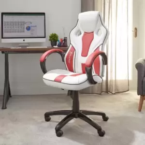Image of X Rocker Maverick PC Office Gaming Chair - White & Red