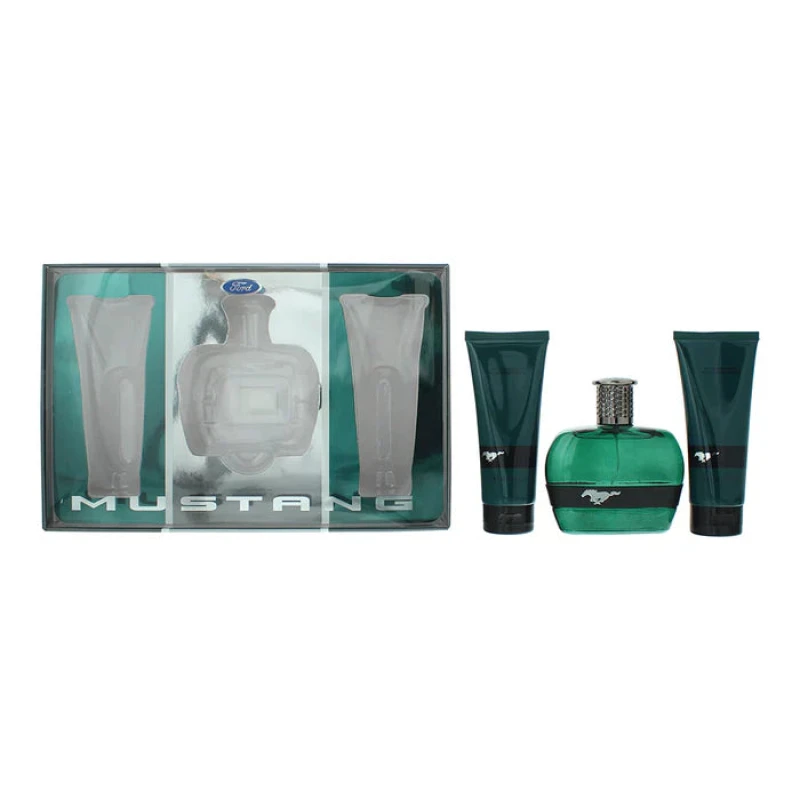 Image of Mustang Green Gift Set 100ml Eau de Toilette + 100ml Shower Gel + 100ml Aftershave Balm