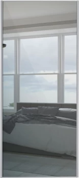Image of Wickes Sliding Wardrobe Door Silver Framed Mirror Single Panel - 2220 x 914mm