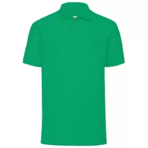 Image of Fruit Of The Loom Mens 65/35 Pique Short Sleeve Polo Shirt (M) (Kelly Green)