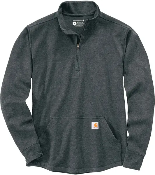 Image of Carhartt Half Zip Thermal Longsleeve Shirt, grey, Size 2XL