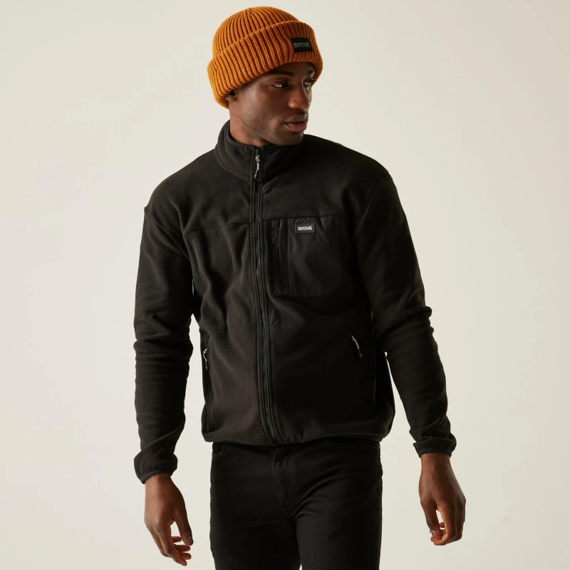 Image of Regatta Regatta Men 'Frankie' Full Zip Fleece in Black Size: Small Black S Male 5063019778075