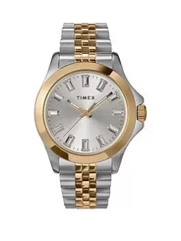 Image of Timex Kaia 3-Hand Two-Tone With Silver Dial And Crystal Accents Two-Tone Silver-Tone Women'S Watch