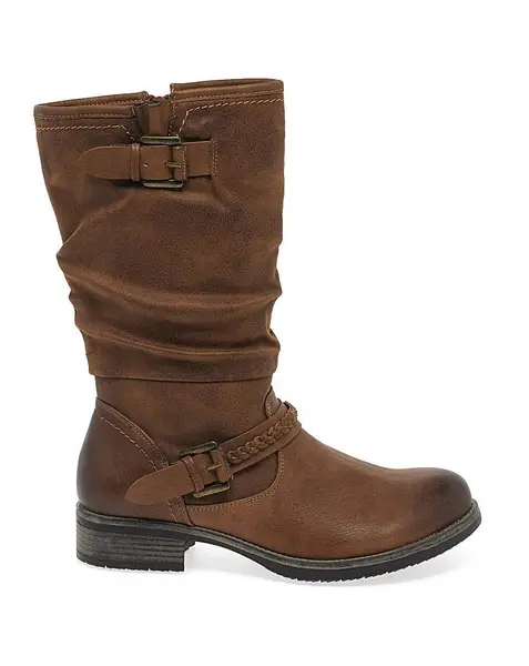 Image of Rieker Estella Standard Fit Calf Boots NUT Female 5 EJ04603