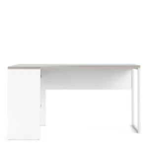 Image of Function Plus Corner Desk with 2 Drawers, White/Oak