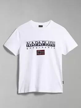 Image of Napapijri Ayas Flag T-Shirt - White, Size 2XL, Men