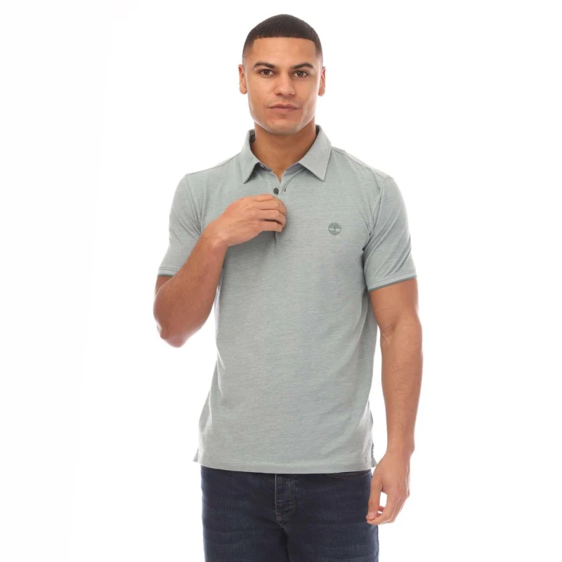 Image of Timberland Baboosic Brook Oxford Polo Shirt Short Sleeve Polos S Green 32914218350