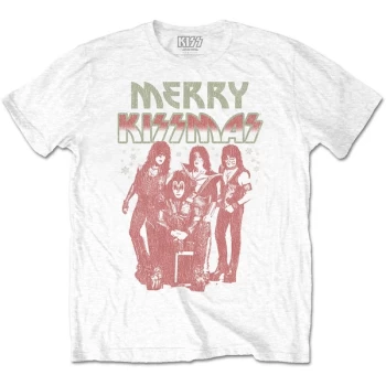 Image of KISS - Merry Kissmas Unisex Medium T-Shirt - White