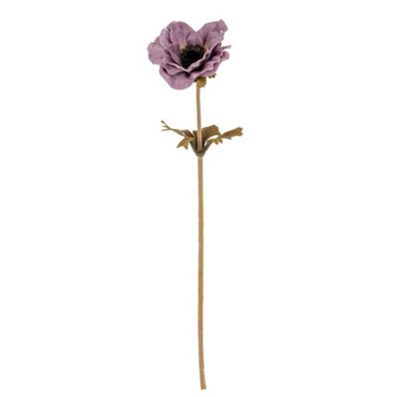 Image of Hill Interiors Purple Anemone Stem Artificial Flower - Plastic - L10 X W10 X H38cm - Purple