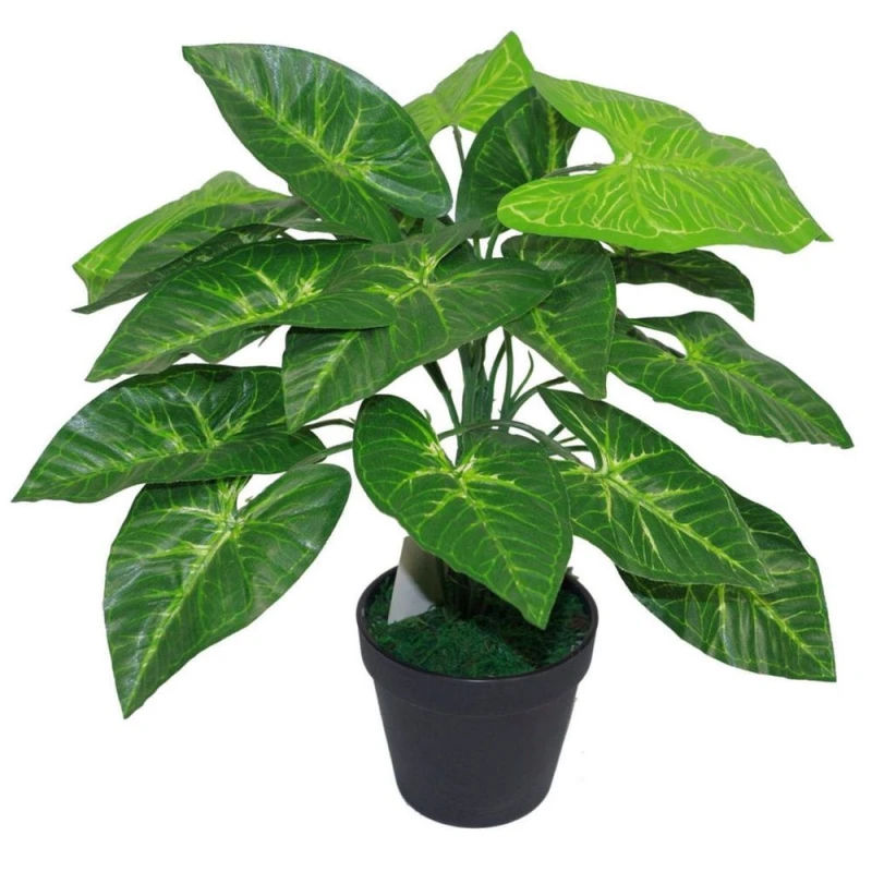 Image of Leaf 45cm Leaf Design UK Realistic Large Artificial Foliage Plant with Pot Green unisex
