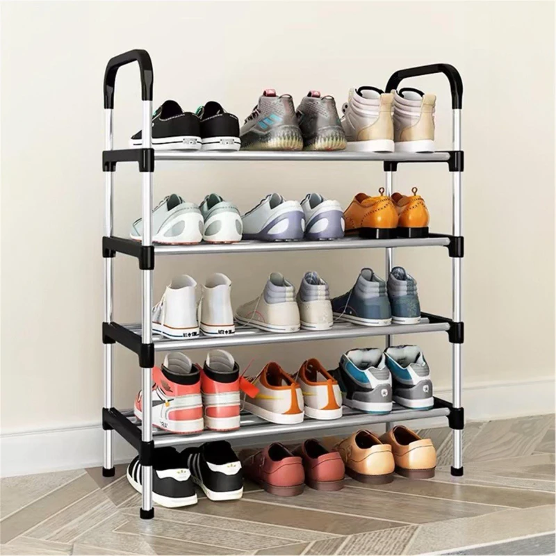 Image of Cottonfy UK 4-Tier Stackable Shoe Rack - Black M