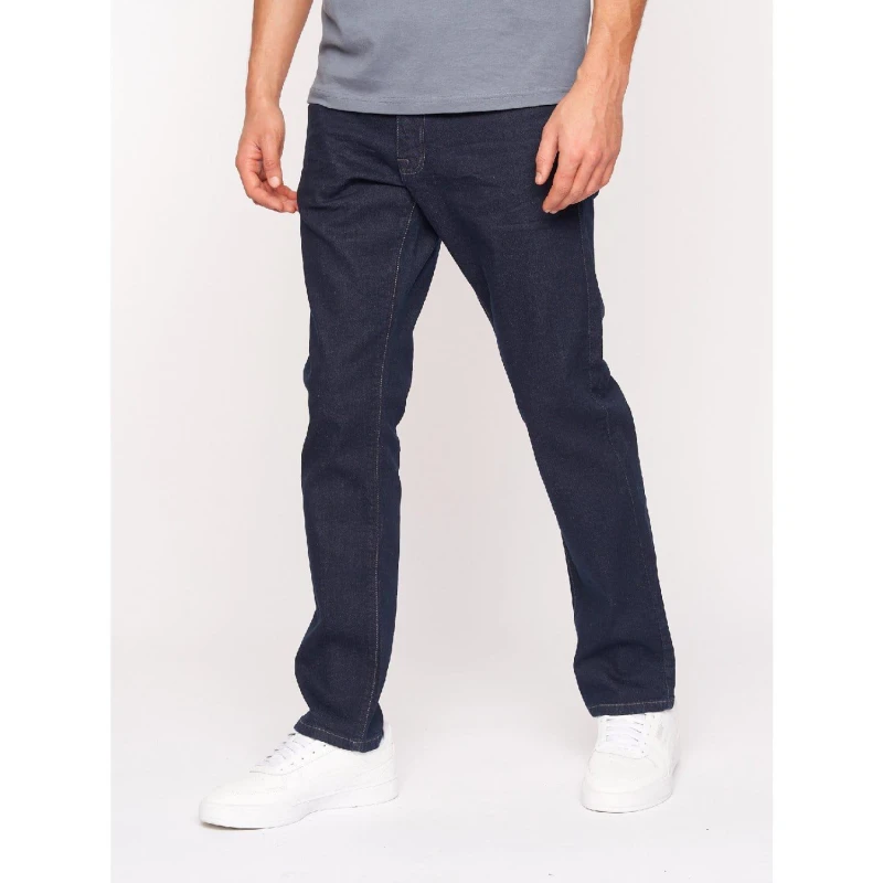 Image of Crosshatch Crosshatch Men Cadman Straight Jeans in Dark Navy Size: 32S Dark Navy 32S Male 5059294033121