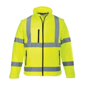 Image of Portwest 2 in 1 Waterproof Hi Vis Softshell Jacket Yellow L